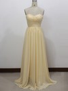 Simple Sweetheart Light Yellow Chiffon Ruffles A-line Prom Dresses #LDB020100567