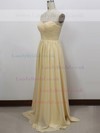 Simple Sweetheart Light Yellow Chiffon Ruffles A-line Prom Dresses #LDB020100567