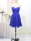 Perfect Royal Blue Chiffon Sweetheart Appliques Lace Short/Mini Prom Dresses #LDB020100575