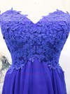 Perfect Royal Blue Chiffon Sweetheart Appliques Lace Short/Mini Prom Dresses #LDB020100575