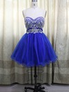 Simple Short/Mini Tulle with Crystal Detailing Sweetheart Prom Dresses #LDB020100590
