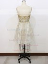 Sparkly Ivory Short/Mini Tulle with Sequins Sweetheart Prom Dress #LDB020100598