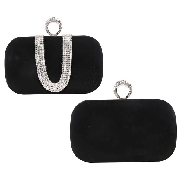 Black Velvet Ceremony&Party Crystal/ Rhinestone Handbags #LDB03160018