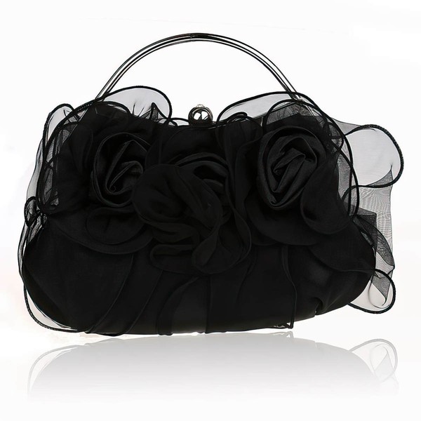 Black Silk Ceremony&Party Metal Handbags #LDB03160031