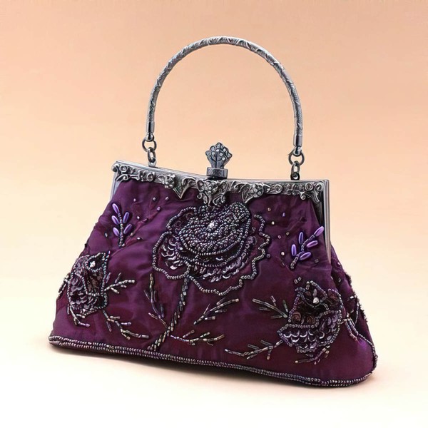 Silver Satin Ceremony&Party Imitation Pearl Handbags #LDB03160036