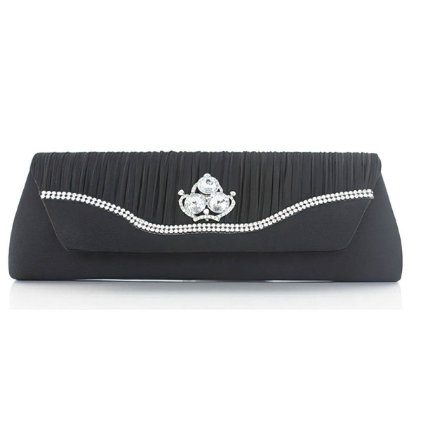 Black Silk Ceremony&Party Crystal/ Rhinestone Handbags #LDB03160046