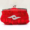 Red Silk Ceremony&Party Ruffles Handbags #LDB03160059