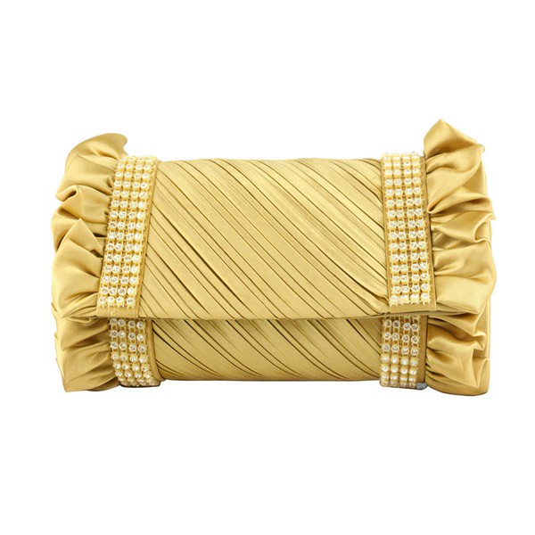 Silver Silk Wedding Crystal/ Rhinestone Handbags #LDB03160070