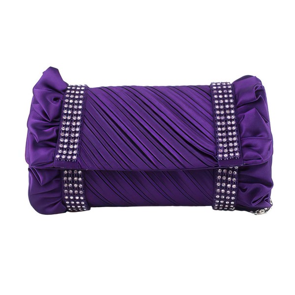 Silver Silk Wedding Crystal/ Rhinestone Handbags #LDB03160070