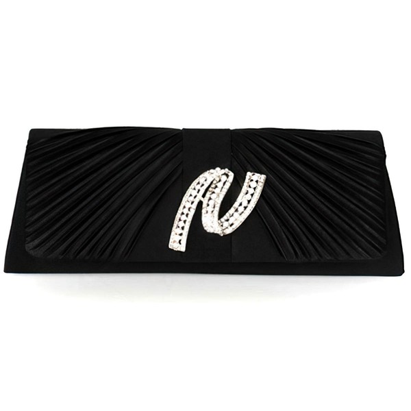 Black Silk Ceremony&Party Crystal/ Rhinestone Handbags #LDB03160072