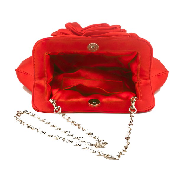 Red Silk Wedding Flower Handbags #LDB03160074