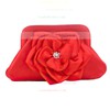 Red Silk Wedding Flower Handbags #LDB03160074