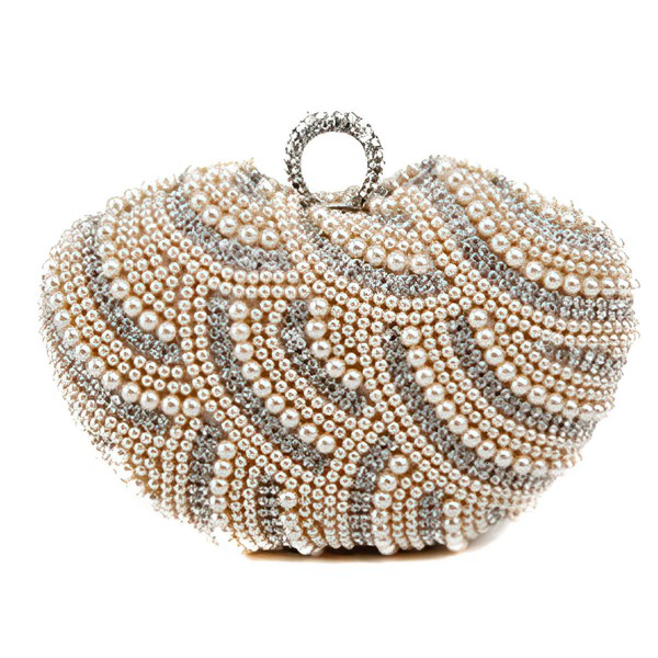 Black Polyester Wedding Crystal/ Rhinestone Handbags #LDB03160077