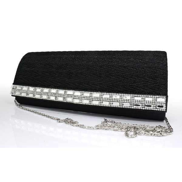 Black Silk Wedding Crystal/ Rhinestone Handbags #LDB03160101