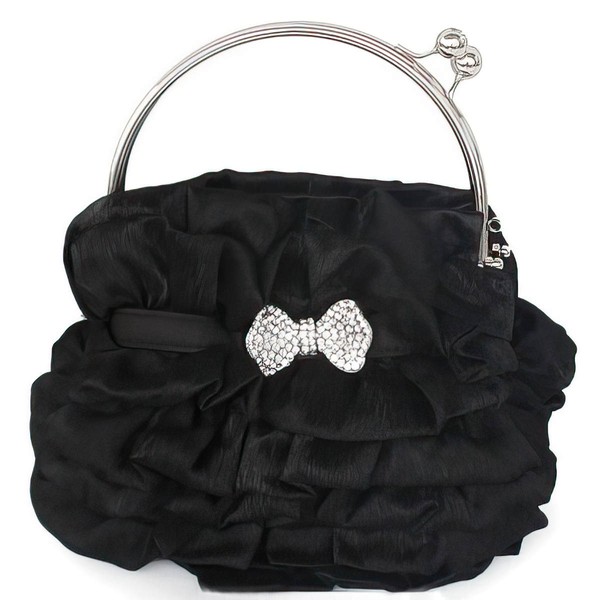 Black Silk Wedding Crystal/ Rhinestone Handbags #LDB03160110