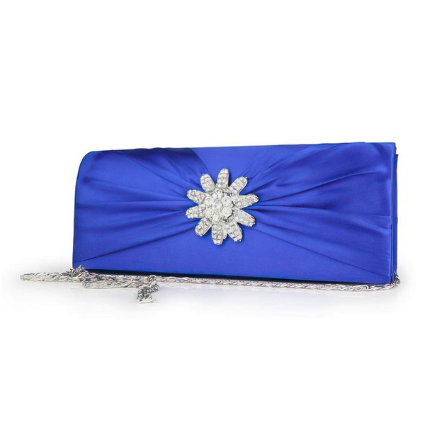 Silver Silk Wedding Crystal/ Rhinestone Handbags #LDB03160111