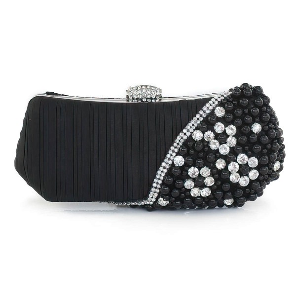 Black Silk Wedding Crystal/ Rhinestone Handbags #LDB03160122