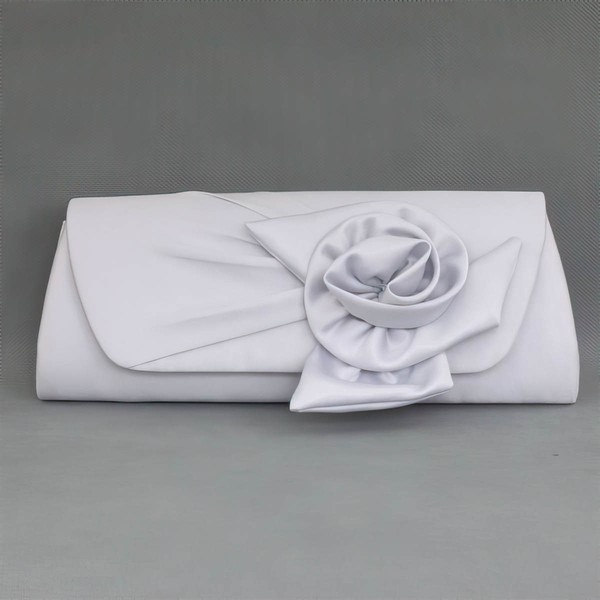Silver Silk Wedding Flower Handbags #LDB03160128