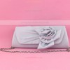 Silver Silk Wedding Flower Handbags #LDB03160128