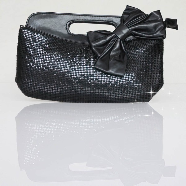 Black Sequin Wedding Bowknot Handbags #LDB03160131