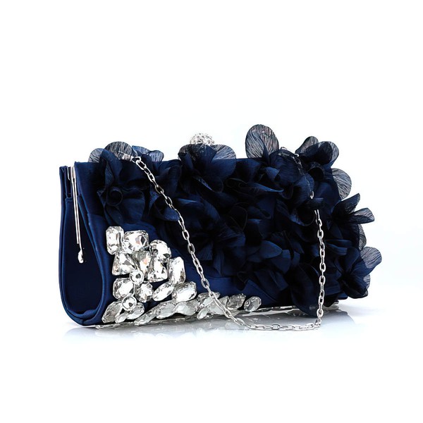 Black Silk Ceremony & Party Crystal/ Rhinestone Handbags #LDB03160176