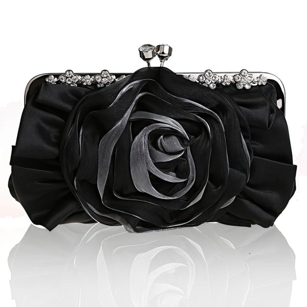 Black Silk Wedding Metal Handbags #LDB03160184