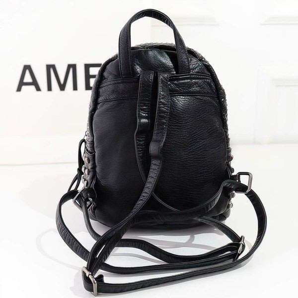 Black PU Casual & Shopping Rivet Handbags #LDB03160139