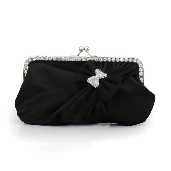 Black Silk Wedding Crystal/ Rhinestone Handbags #LDB03160203