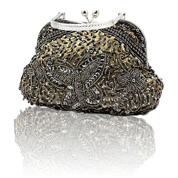 Black Silk Wedding Crystal/ Rhinestone Handbags #LDB03160206