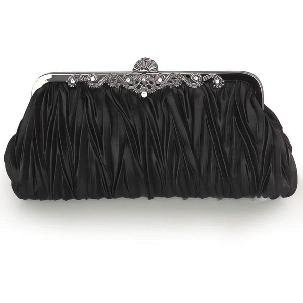 Black Silk Wedding Crystal/ Rhinestone Handbags #LDB03160210