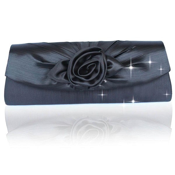 Black Silk Wedding Flower Handbags #LDB03160213
