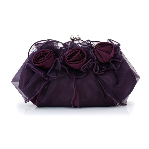 Black Silk Wedding Flower Handbags #LDB03160216