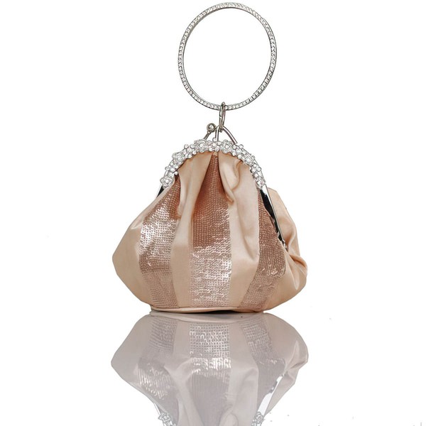 Silver Silk Ceremony & Party Crystal/ Rhinestone Handbags #LDB03160217