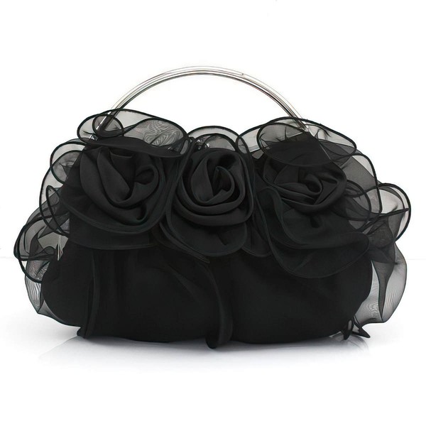 Black Silk Wedding Flower Handbags #LDB03160219