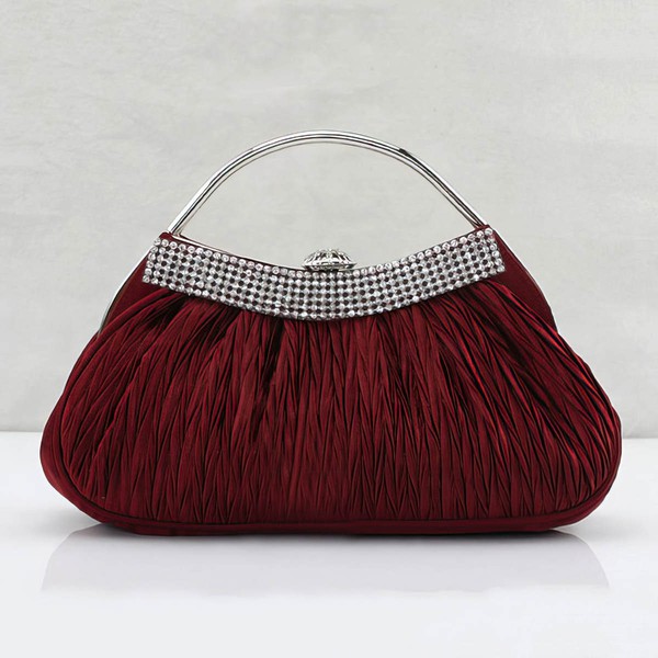 Black Silk Wedding Crystal/ Rhinestone Handbags #LDB03160222
