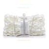 White Silk Wedding Crystal/ Rhinestone Handbags #LDB03160241
