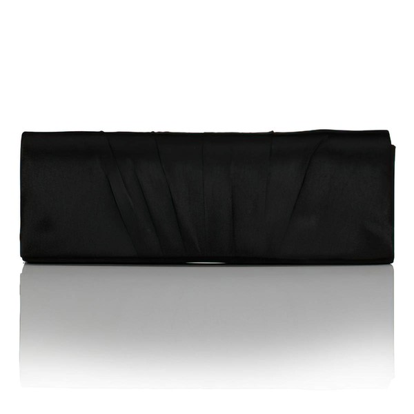 Black Silk Wedding Ruffles Handbags #LDB03160243