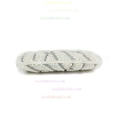 White Pearl Wedding Crystal/ Rhinestone Handbags #LDB03160258