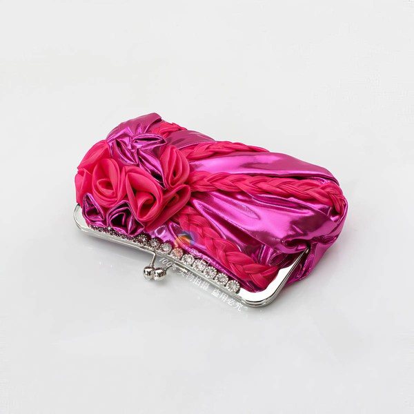 Peach Silk Wedding Metal Handbags #LDB03160262