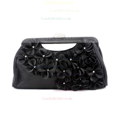 Black Silk Wedding Flower Handbags #LDB03160264