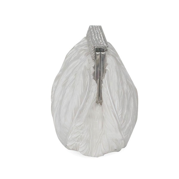 White Silk Wedding Metal Handbags #LDB03160275
