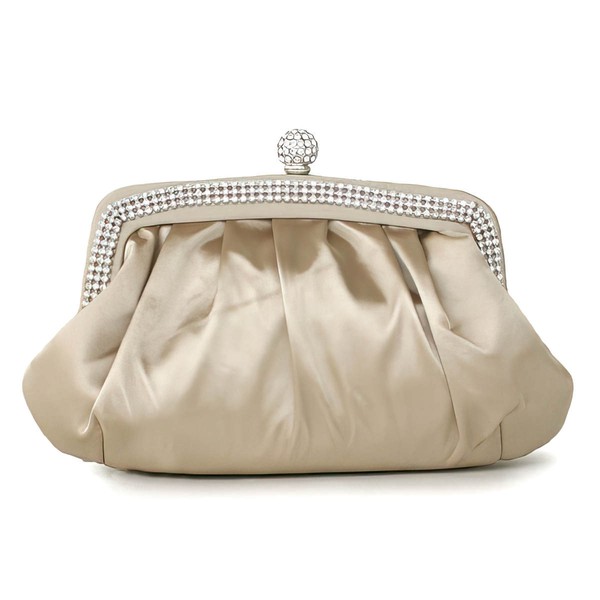 Silver Silk Wedding Crystal/ Rhinestone Handbags #LDB03160276