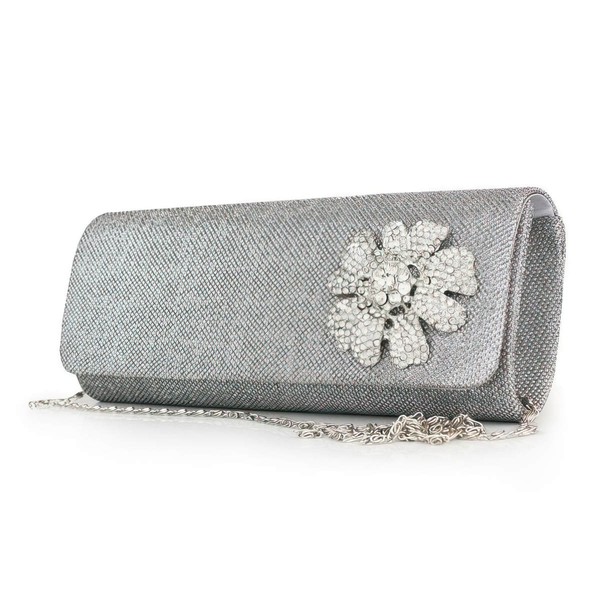 Blue Sparkling Glitter Casual & Shopping Flower Handbags #LDB03160285
