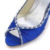 Women's Satin with Crystal Cone Heel Pumps Peep Toe #LDB03030003