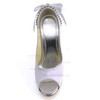 Women's Satin with Bowknot Crystal Stiletto Heel Pumps Peep Toe Platform #LDB03030004