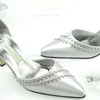 Women's Patent Leather with Buckle Crystal Stiletto Heel Pumps Closed Toe #LDB03030019