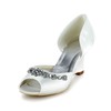 Women's Satin with Crystal Wedge Heel Pumps Sandals #LDB03030028