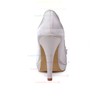 Women's Satin with Crystal Pearl Stiletto Heel Pumps Peep Toe Platform #LDB03030031