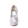 Women's Satin with Crystal Stiletto Heel Pumps Peep Toe Platform #LDB03030035