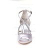 Women's Satin with Buckle Crystal Spool Heel Pumps Peep Toe #LDB03030038